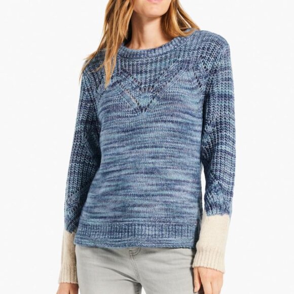 NWT Nic+Zoe Winter Warmth Pullover Space dye yarn Blue Sweater Size S - Picture 1 of 13
